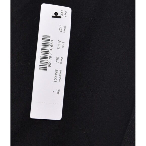 NWT J. Crew Linen Cotton Wrap Dress Black Belted Sweet V Neck Sz L Minimalist - Picture 8 of 9